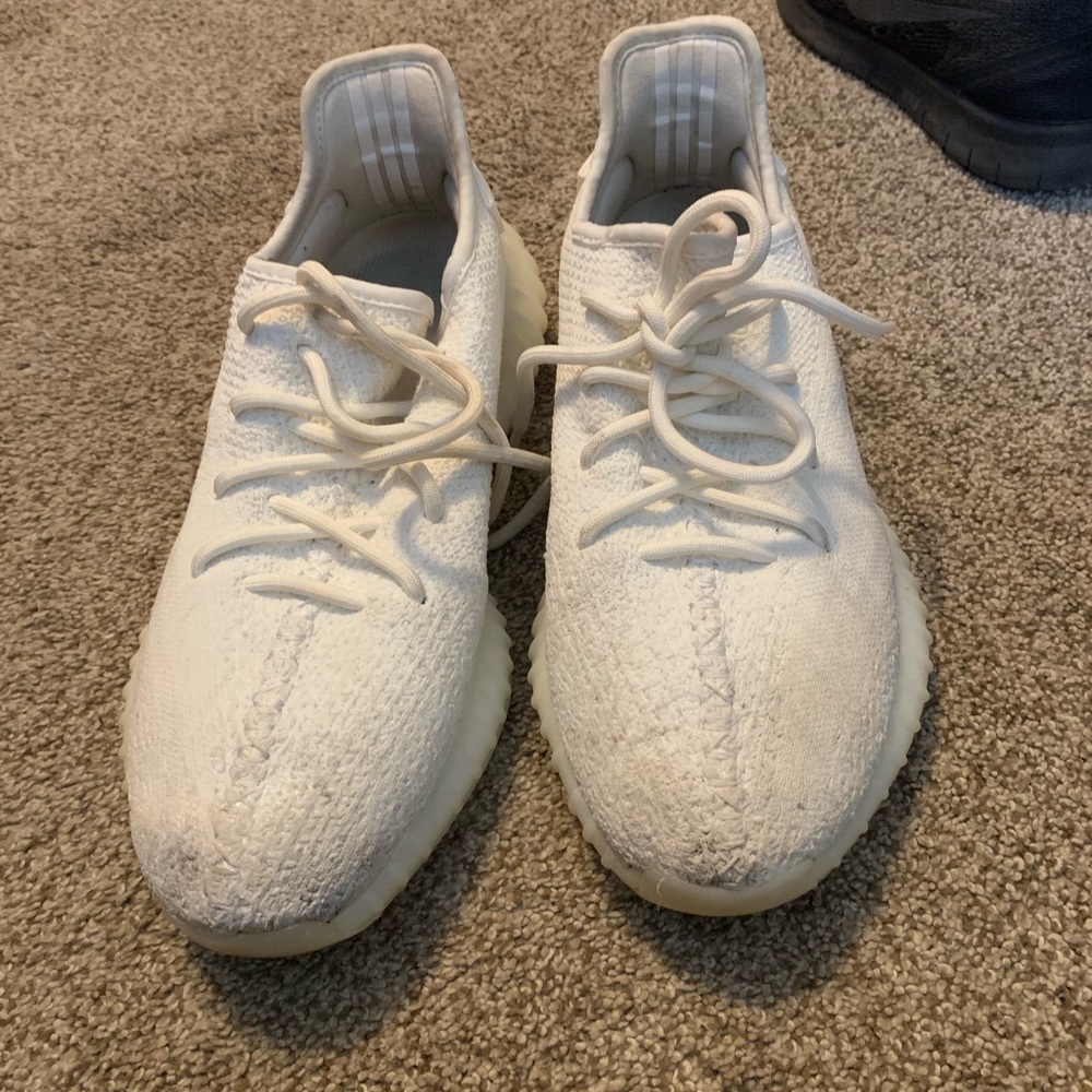 Triple white yeezys